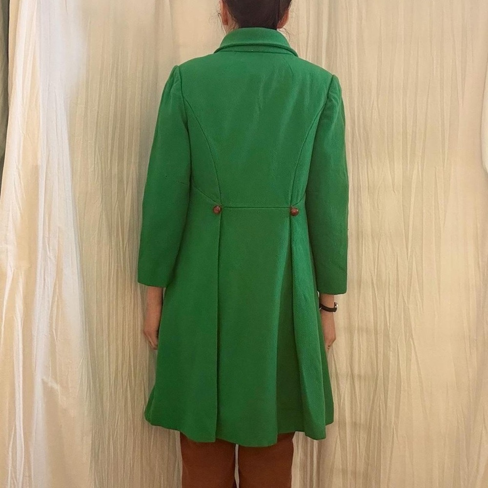 Green Wool Double-Breasted Pea Coat Vintage 1950s/1960s - Picture 3 of 8